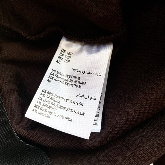 🌸New🌸 Brown Printed Skinny Pants INC Size 16P - Picture 3 of 6